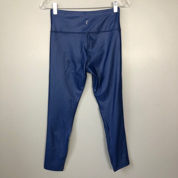 Zyia Active Womens Metallic Cobalt Blue Full Length Compression Leggings Sz 6-8 - Picture 3 of 5